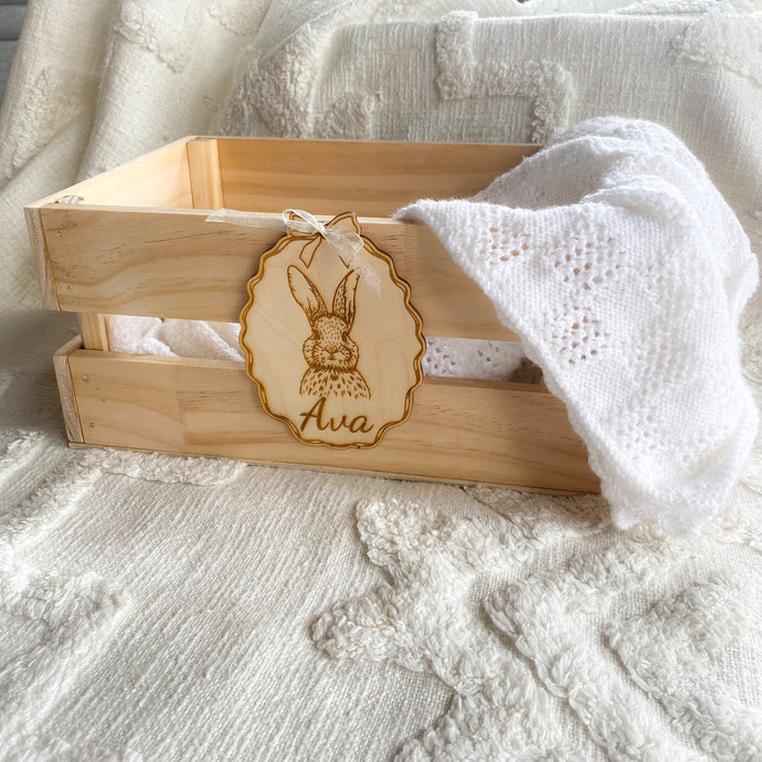 Wooden Easter Crate with Name Tag