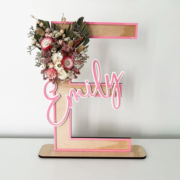 Freestanding Floral Letter Name Sign