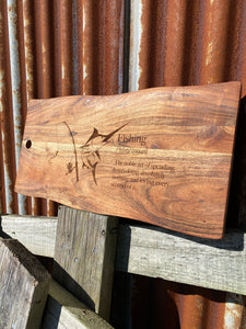 Fishing Definition (Marlin) Wooden Board
