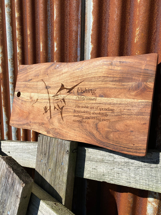 Fishing Definition (Marlin) Wooden Board