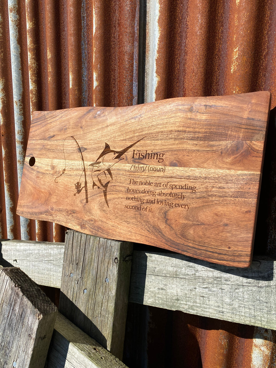 Fishing Definition (Marlin) Wooden Board