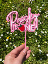 Load image into Gallery viewer, Strawberry 'One' Cake Topper