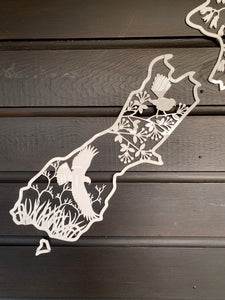 Native Birds - New Zealand Map Art