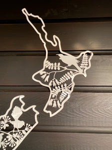 Native Birds - New Zealand Map Art