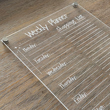 Load image into Gallery viewer, A4 Acrylic Weekly Planner With Shopping List