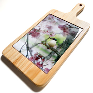 Serving Board with Ceramic Art Tile - Cherry Blossom King