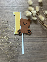 Load image into Gallery viewer, First Birthday Teddy Bear Cake Topper
