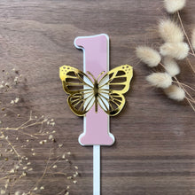 Load image into Gallery viewer, Birthday Butterfly Cake Topper