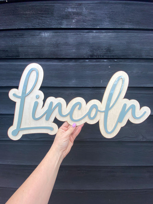 Single Name Plaque - Acrylic and Wood