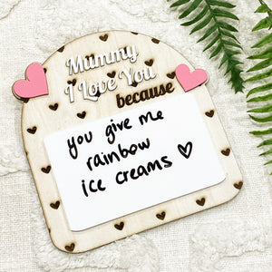 'I Love You Because' Whiteboard Magnet