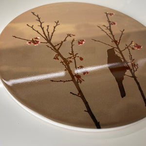 Ceramic Wall Art Tile 20cm - Sunset Tui (Circular)