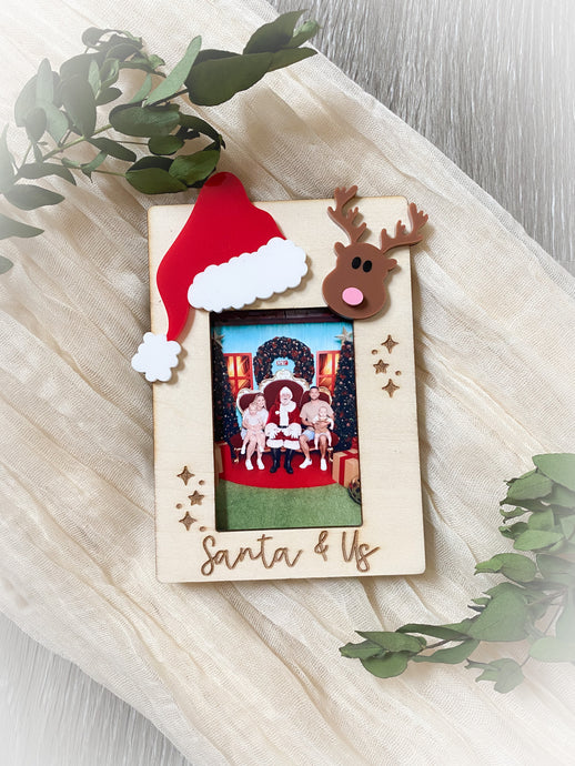 Santa and Us Photo Magnet