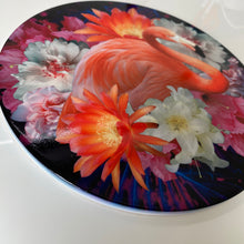 Load image into Gallery viewer, Ceramic Wall Art Tile 20cm - Floral Flamingo