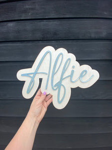 Single Name Plaque - Acrylic and Wood