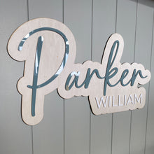 Load image into Gallery viewer, Double Name Plaque - Acrylic and Wood
