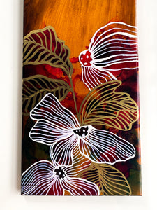 Flower Resin Art on Wooden Panel