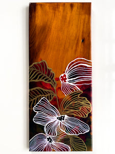Flower Resin Art on Wooden Panel