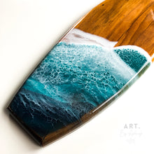 Load image into Gallery viewer, Small Wooden Surfboard Resin Art