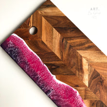 Load image into Gallery viewer, Chevron Wooden Serving Board - Pink/Purple